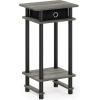Furinno Turn-N-Tube Tall-Wide Hallway Console Table with Bin, Espresso/Brown(French Oak Grey/Black/Black)