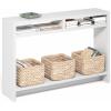 Furinno Turn-N-Tube Tall-Wide Hallway Console Table with Bin, Espresso/Brown(White)