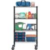 Furinno Wayar Metal Storage Shelf Rack, 6 Tiers, 48-Inch, Stainless Steel(Black)