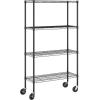 Furinno Wayar Metal Storage Shelf Rack, 6 Tiers, 48-Inch, Stainless Steel(Black)