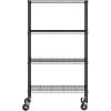 Furinno Wayar Metal Storage Shelf Rack, 6 Tiers, 48-Inch, Stainless Steel(Black)