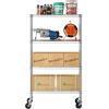 Furinno Wayar Metal Storage Shelf Rack, 6 Tiers, 48-Inch, Stainless Steel(Stainless Steel)