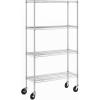 Furinno Wayar Metal Storage Shelf Rack, 6 Tiers, 48-Inch, Stainless Steel(Stainless Steel)