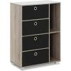 FURINNO Andrey Multipurpose Storage Cabinet, French Oak Grey/Black(French Oak Grey/Black)