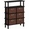 FURINNO Frans Turn-N-Tube Console Table, French Oak Grey/Black/Black(Black Oak)