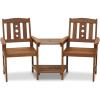FURINNO Tioman Hardwood Patio Furniture Set C 3 Piece Bistro Set, Natural(Set A)