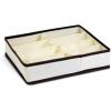 Furinno 12286IV Non-Woven Fabric Storage Organizer, 4 by 2-Inch, Ivory with Brown Trim(4 by 2-Inch)