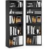 Furinno BASIC Book Shelf, 3-Tier Bookshelf with Open Shelves, Standing Bookcase, 9.3″ x 21.8″ x 39.5″, for Organization and Storage, for Living Room, Bedroom, Home Office, Espresso(Blackwood)