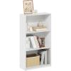 Furinno BASIC Book Shelf, 3-Tier Bookshelf with Open Shelves, Standing Bookcase, 9.3″ x 21.8″ x 39.5″, for Organization and Storage, for Living Room, Bedroom, Home Office, Espresso(White/White)
