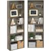 Furinno BASIC Book Shelf, 3-Tier Bookshelf with Open Shelves, Standing Bookcase, 9.3″ x 21.8″ x 39.5″, for Organization and Storage, for Living Room, Bedroom, Home Office, Espresso(French Oak)