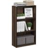 Furinno BASIC Book Shelf, 3-Tier Bookshelf with Open Shelves, Standing Bookcase, 9.3″ x 21.8″ x 39.5″, for Organization and Storage, for Living Room, Bedroom, Home Office, Espresso(Columbia Walnut/Black)