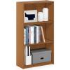Furinno BASIC Book Shelf, 3-Tier Bookshelf with Open Shelves, Standing Bookcase, 9.3″ x 21.8″ x 39.5″, for Organization and Storage, for Living Room, Bedroom, Home Office, Espresso(Light Cherry)