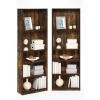 Furinno BASIC Book Shelf, 3-Tier Bookshelf with Open Shelves, Standing Bookcase, 9.3″ x 21.8″ x 39.5″, for Organization and Storage, for Living Room, Bedroom, Home Office, Espresso(Amber Pine)