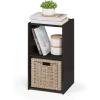 Furinno BASIC Book Shelf, 6-Cube Bookshelf with Open Shelf, 3 x 2 Bookcase with Storage Bins, Closed Back, Horizontal, 11.9″ x 31.6″ x 23.6″, for Living Room, Bedroom, Home Office, Americano(Espresso)