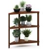 Furinno FG18451 Tioman Hardwood Patio Furniture Outdoor Flower Stand in Teak Oil, Natural(Natural)