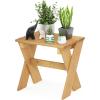 Furinno FG18451 Tioman Hardwood Patio Furniture Outdoor Flower Stand in Teak Oil, Natural(Pine Wood)