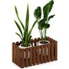 Furinno FG18453 Tioman Hardwood Patio Furniture Outdoor Slat Style Flower Planter Box, Natural