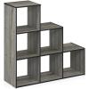 Furinno Pelli 3-2-1 Cubic Storage Cabinet, Espresso(French Oak Grey/Black)