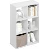 Furinno Pelli 3-2-1 Cubic Storage Cabinet, Espresso(Plain White)