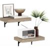 Furinno Rossi 5-Tier Floating Corner Shelf for Wall, Corner Zigzag Shelf Wall Mounted, Radial Wall Mount Shelves, for Home Office, Living Room, Bedroom, Bathroom, White(Natural)