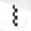 Furinno Rossi 5-Tier Floating Corner Shelf for Wall, Corner Zigzag Shelf Wall Mounted, Radial Wall Mount Shelves, for Home Office, Living Room, Bedroom, Bathroom, White(French Oak/Black)
