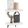 Furinno Rossi 5-Tier Floating Corner Shelf for Wall, Corner Zigzag Shelf Wall Mounted, Radial Wall Mount Shelves, for Home Office, Living Room, Bedroom, Bathroom, White(White Texture)