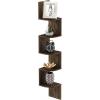 Furinno Rossi Wall Mount Floating Corner Shelf, 5-Tier Radial, Columbia Walnut(Columbia Walnut)