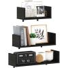 Furinno Rossi Wall Mount Floating Corner Shelf, 5-Tier Radial, Columbia Walnut(Espresso)