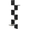 Furinno Rossi Wall Mounted Shelves, 3-Tier Rectangle, Espresso/Black(French Oak Grey/Black)