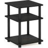 Furinno TURN-N-TUBE Side Table, 3-Tier End Table, Open Shelves Nightstand, Night Stand, Bedside Table, Easy Assembly, for Living Room, Bedroom, Blackwood | Easy Assembly, Multipurpose(Blackwood)