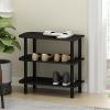 Furinno TURN-S-TUBE Shoe Rack, 3-Tier Shoe Organizer, Shoe Storage Rack with No Tools Assembly, 11.6 x 47.2 x 15.4, for Closet Entryway, Office, Garage, Espresso/Black(Dark Espresso/Black)