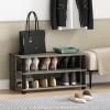 Furinno TURN-S-TUBE Shoe Rack, 3-Tier Shoe Organizer, Shoe Storage Rack with No Tools Assembly, 11.6 x 47.2 x 15.4, for Closet Entryway, Office, Garage, Espresso/Black(French Oak/Black)