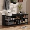 Furinno TURN-S-TUBE Shoe Rack, 3-Tier Shoe Organizer, Shoe Storage Rack with No Tools Assembly, 11.6 x 47.2 x 15.4, for Closet Entryway, Office, Garage, Espresso/Black(Americano/Stainless Steel)
