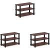 Furinno TURN-S-TUBE Shoe Rack, 3-Tier Shoe Organizer, Shoe Storage Rack with No Tools Assembly, 11.6 x 47.2 x 15.4, for Closet Entryway, Office, Garage, Espresso/Black(Dark Cherry/Black)