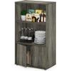 Furinno Turn-N-Tube 4-Tier Toolless Kitchen Storage Shelf Cart, Americano/Black(French Oak Grey)