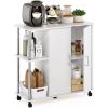 Furinno Turn-N-Tube 4-Tier Toolless Kitchen Storage Shelf Cart, Americano/Black(White Oak/Chrome)
