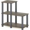 Furinno Turn-N-Tube Accent Decorative Shelf, Espresso/Black(Grey/Grey)