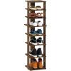 Furinno Turn-N-Tube Multi Storage Shoe Rack, 35.2″W 6-Tier, French Oak Grey/Black(Amber Pine)