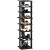 Furinno Turn-N-Tube Multi Storage Shoe Rack, 35.2″W 6-Tier, French Oak Grey/Black(Espresso)
