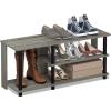 Furinno Turn-N-Tube Multi Storage Shoe Rack, 35.2″W 6-Tier, French Oak Grey/Black(French Oak Grey/Black)