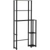 Furinno Turn-N-Tube Over The Toilet Storage, 5 Shelves Bathroom Organizer Space Saver Rack, French Oak Grey/Black(Espresso/Black)