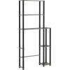 Furinno Turn-N-Tube Over The Toilet Storage, 5 Shelves Bathroom Organizer Space Saver Rack, French Oak Grey/Black(French Oak/Black)