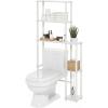 Furinno Turn-N-Tube Over The Toilet Storage, 5 Shelves Bathroom Organizer Space Saver Rack, French Oak Grey/Black(White/White)