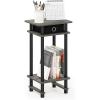 Furinno Turn-N-Tube Tall-Wide Hallway Console Table with Bin, Espresso/Brown(French Oak Grey/Black/Black)