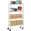 Furinno Wayar Metal Storage Shelf Rack, 6 Tiers, 48-Inch, Stainless Steel(Stainless Steel)