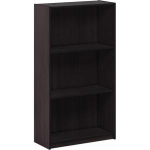 Furinno BASIC Book Shelf, 3-Tier Bookshelf with Open Shelves, Standing Bookcase, 9.3″ x 21.8″ x 39.5″, for Organization and Storage, for Living Room, Bedroom, Home Office, Espresso(Dark Walnut)