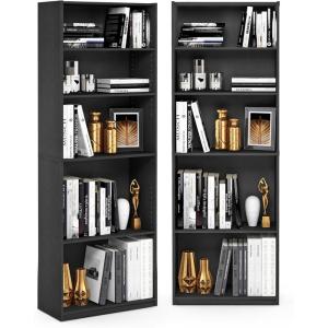 Furinno BASIC Book Shelf, 3-Tier Bookshelf with Open Shelves, Standing Bookcase, 9.3″ x 21.8″ x 39.5″, for Organization and Storage, for Living Room, Bedroom, Home Office, Espresso(Blackwood)