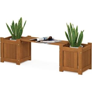 Furinno FG16011 Tioman Hardwood Flower Box, Brown(23.7 Inch)