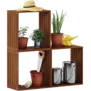 Furinno FG181364 Tioman Stacking Shelf, Natural(3-Cube)