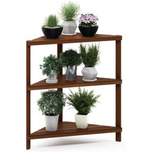 Furinno FG18451 Tioman Hardwood Patio Furniture Outdoor Flower Stand in Teak Oil, Natural(Natural)
